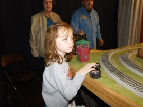 The modular layout set up by the Nassau Lionel Operating Engineers Lionel Club Ambassador captivated visitors with all the excitement