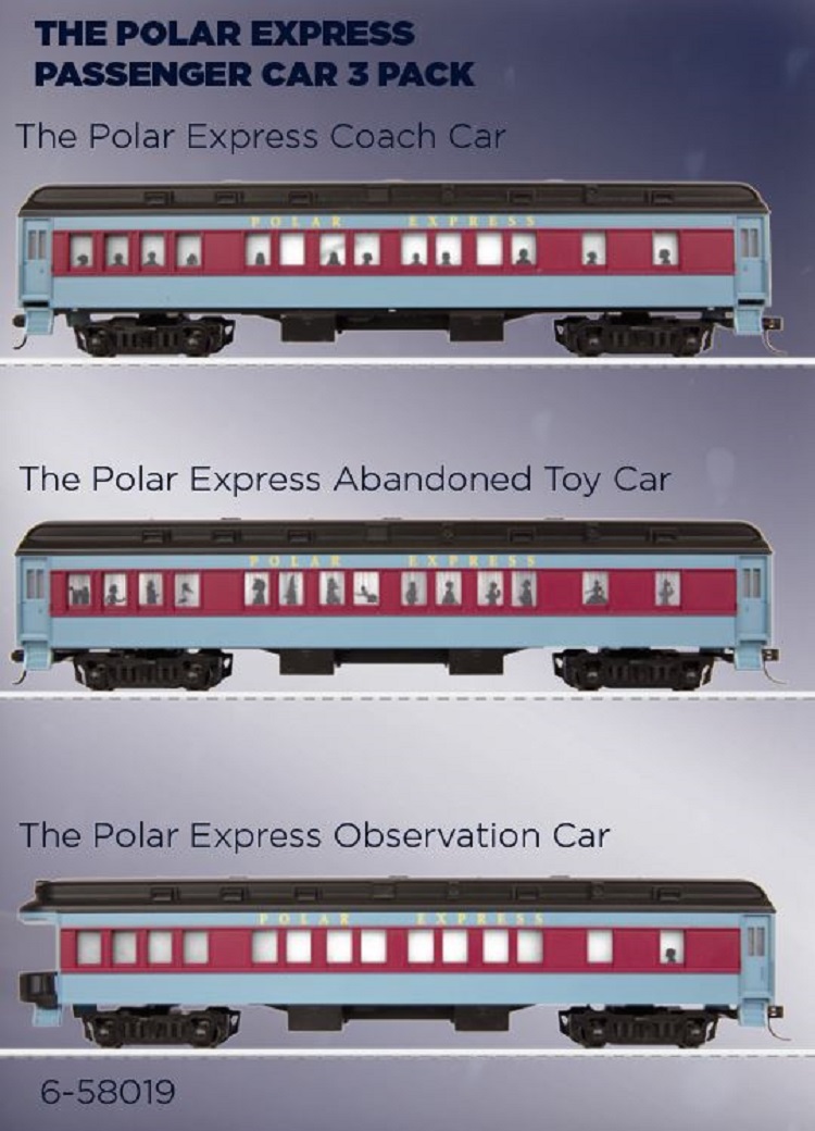 Lionel The Polar Express in HO scale 3 Pack Passenger Cars 6-58019 