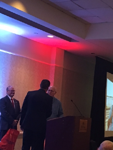 At 46th Annual LCCA Convention Lionel President Howard Hitchcock presented the founding member of Lionel Collectors Club of America Jim Gates with a very special letter and to thank him personally for his contribution to finding the club Jim Gates was presented with a very special letter and to thank him personally for his contribution to finding the club by Lionel President Howard Hitchcock at 46th Annual LCCA Convention