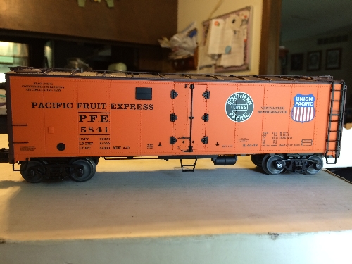 On of the Lionel PFE 5841 Steel Sided Reefer reviewed by the Wichita Toy Train Club Lionel Club Ambassador