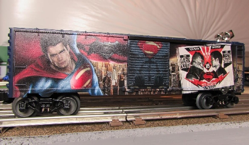 Image for the Man of Steel Boxcar Review 6-83780 by the Chicagoland Lionel Railroad Club Lionel Club Ambassador  Image fromForm the Chicagoland Lionel Railroad Club Lionel Club Ambassador Man of Steel Boxcar Review 6-83780