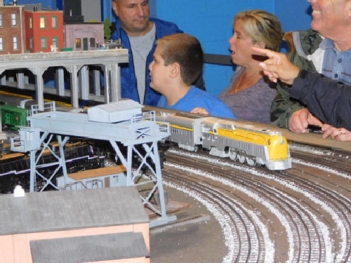 The amazing train layout built by the NLOE Lionel Club Ambassador was visited by families at the October 2016 Open House and saw 