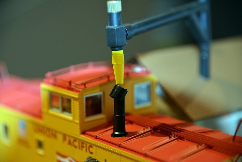 Close up view of the Lionels Smoke Fluid Loader 6-37821 in New Jersey Hi-Railers Club Ambassadors to Lionel product review