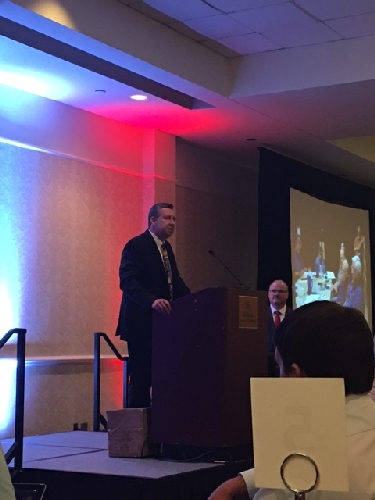 At 46th Annual LCCA Convention Lionel Banquet President Howard Hitchcock presented Jim Gates the founding member of Lionel Collectors Club of America with a very special letter and to thank him personally for his contribution to finding the club Lionel President Howard Hitchcock at 46th Annual LCCA Convention pesented Jim Gates with a very special letter to thank him personally for his contribution to finding the club at 46th Annual LCCA Convention