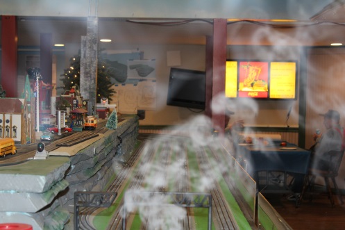 Lionel Ambassador Chicagoland Lionel Railroad Club modular layout built in 1994 last Open House Club Ambassador to Lionel CLRC modular layout built in 1994 displaying smoke from Train April 16 2016 in New Lenox IL
