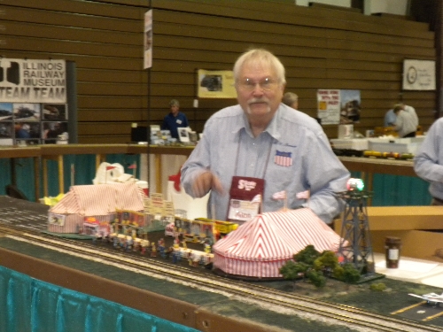 Layout image at High Wheeler 16 Harper College in Palatine IL  with  Ambassedor to Lionel Chicagoland Association of S Gaugers at High Wheeler 16 Harper College in Palatine IL  CASG Lionel Club Ambassedor image of layout at High Wheeler 16 at Harper College in Palatine IL