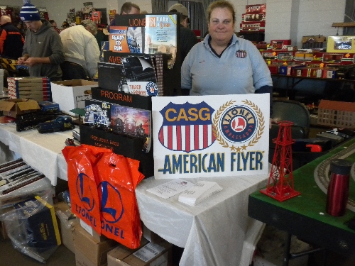 The  CASG a Lionel Club Ambassador set up a table at the November Great Midwest Train Show to show off American Flyer trains