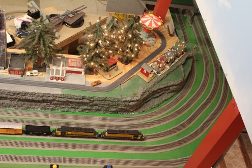 Club Ambassador to Lionel CLRC modular layout built in 1994 displaying a Train on April 16 2016 in New Lenox IL Another Open house for Lionel Ambassador Chicagoland Lionel Railroad Club as they runs a train on the modular layout built in 1994