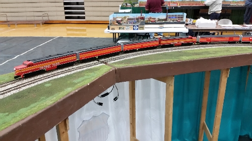 In Oak Lawn IL the Lionel Club Ambassador CASG ran trains on the Layout at the Southland Train Show at J L Richardson HS On October 8-9 2016