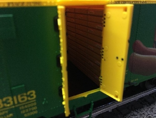 When the door is open the interior details of the Nathans 100 yrs Anniversary Reefer 83163 6-58266 can be viewed as shown in the in the product review by Lionel Club Ambassadors Nassau Lionel Operating Engineers