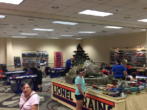 Lionel Trains sets up a large display and layouts at the event 46th Annual LCCA Convention in Kansas City MO July 24-30 2016 On July 24-30 2016 in Kansas City MO the Lionel Collectors Club of America had its 46th Annual Convention and Lionel Trains set up a display