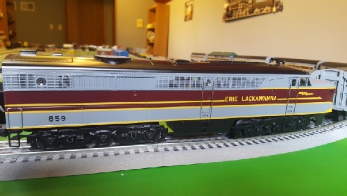 Lackawanna Alco PA 859 in the Product Review on Lionel Erie Lackawanna Alco PA1 Diesel and Passenger Car Sets by CLRC  Lionel Club Ambassador  Chicagoland Lionel Railroad Club CLRC Lionel Club Ambassador image of Lackawanna Alco PA 859 in the product Review on Lionel Erie Lackawanna Alco PA1 Diesel and Passenger Car Sets