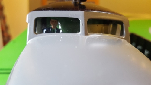 Chicagoland Lionel Railroad Club CLRC Lionel Club Ambassador image of Lackawanna Alco PA Cabin Detail with Engineer Figure in the product Review on Lionel Erie Lackawanna Alco PA1 Diesel and Passenger Car Sets Lackawanna Alco PA Cabin Detail with Engineer Figure in the Product Review on Lionel Erie Lackawanna Alco PA1 Diesel and Passenger Car Sets by Chicagoland Lionel Railroad Club CLRC Lionel Club Ambassador