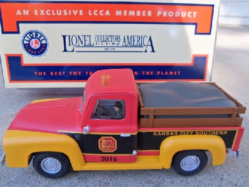 Reviewed by The Wichita Toy Train Club Lionel Club Ambassador the KCS Inspection Truck 6-58267 is shown from a top angle view of its side A top angle view of the side of the KCS Inspection Truck 6-58267 reviewed by The WTTC Lionel Club Ambassador