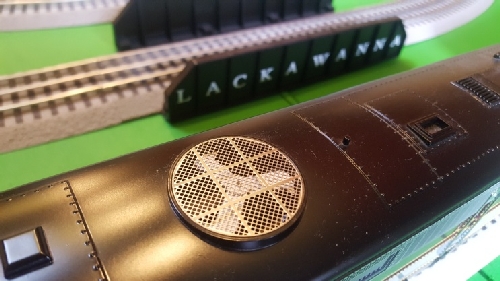 Lackawanna Alco PA Fan Detail in the Product Review on Lionel Erie Lackawanna Alco PA1 Diesel and Passenger Car Sets by Chicagoland Lionel Railroad Club CLRC Lionel Club Ambassador  Chicagoland Lionel Railroad Club CLRC Lionel Club Ambassador image of Lackawanna Alco PA Fan Detail in the product Review on Lionel Erie Lackawanna Alco PA1 Diesel and Passenger Car Sets