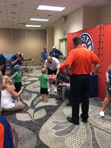 The 46th Annual LCCA Convention had a very special guest from the Make a Wish Foundation where the young boy was presented with donated items by the Lionel Collectors Club of America and Lionel Trains LCCA and Lionel donated items to the young boy a very special guest from the Make a Wish Foundation at The 46th Annual LCCA Convention