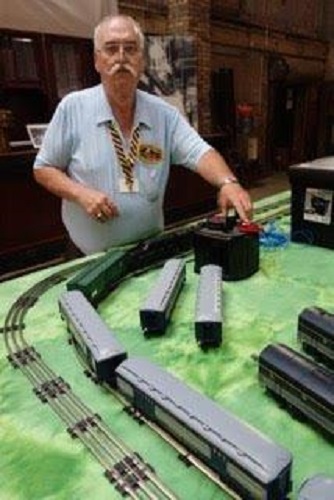 June 2016 Kevin Barry testing power at the Chicagoland Lionel Railroad Club Lionel Club Ambassador