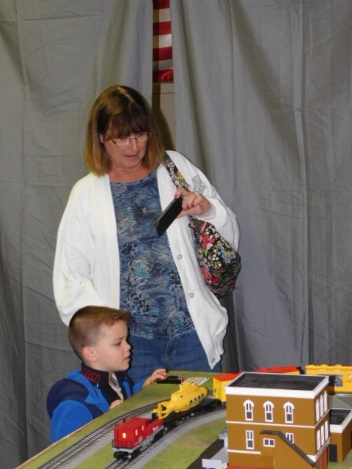 At the NLOE Lionel Club Ambassador October 2016 Open House had young children enjoy on the layout