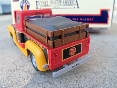 The KCS logo on the tailgate is shown on the back of the KCS Inspection Truck 6-58267 reviewed by Lionel Club Ambassador The WTTC Reviewed by Lionel Club Ambassador The Wichita Toy Train Club the KCS Inspection Truck 6-58267 shows the KCS logo on the tailgate