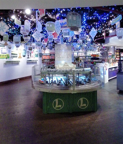 The Lionel display and layout is set and ready to be viewed at the Grand Central Train Show in New York Aat the Grand Central Train Show in New York the Lionel display and layout is set and ready to be viewed