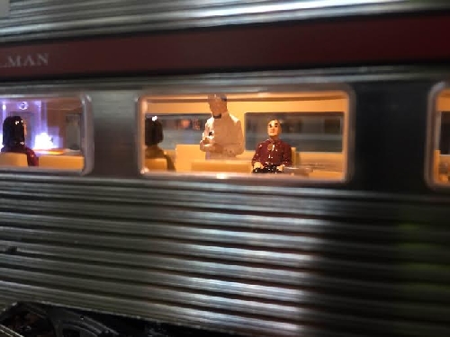 NJ Hi-Railers Review of 6-20005 6-81975 Lionel Ambassador Club Lionel Southern Pacific 18 Passenger Car with Passenger Close Up 2 Anothe View of Passenger Close Up from the Lionel Southern Pacific 18 Passenger Car from the New Jersey Hi-Railers Lionel Ambassador Club Review of 6-20005 6-81975