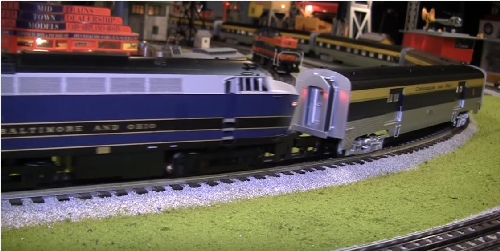 Chicagoland Lionel Railroad Club runs Lionels BO Engines and CO Passenger Cars On their train layout