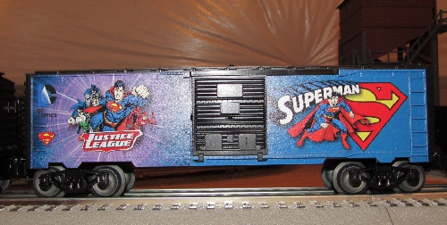 Justice League Super Hero boxcar Supermans CLRC Review Ambassedor Club Chicago Land Railraod Club Review Ambassedor Club Image