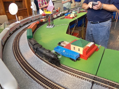 WTTC Lionel lub Ambassador July 2016 - Kansas Railfest Image of Locomotive with smoke on the layout Locomotive with smoke on the layout at the Wichita Toy Train ClubClub Ambassadors to Lionel July 2016 in Wichita KS